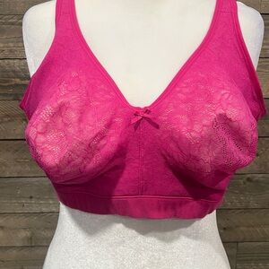 Cacique 44DDD Pink Lace Wireless Bra
